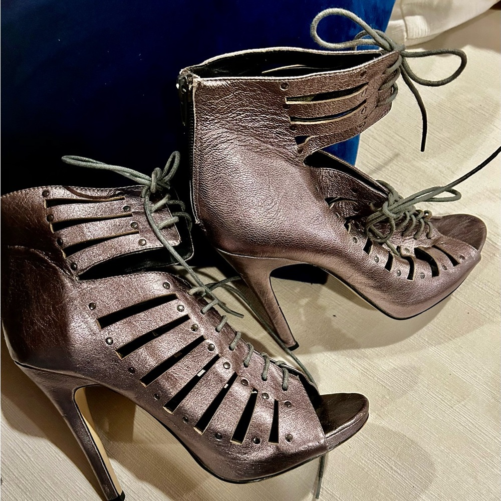 Hey Rockstars Dolce Vita Metallic Lace-Up Heels